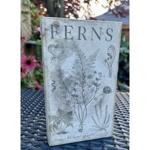 Vintage Style Fern Botanical Faux Book Box Hidden Storage Cottagecore Decor